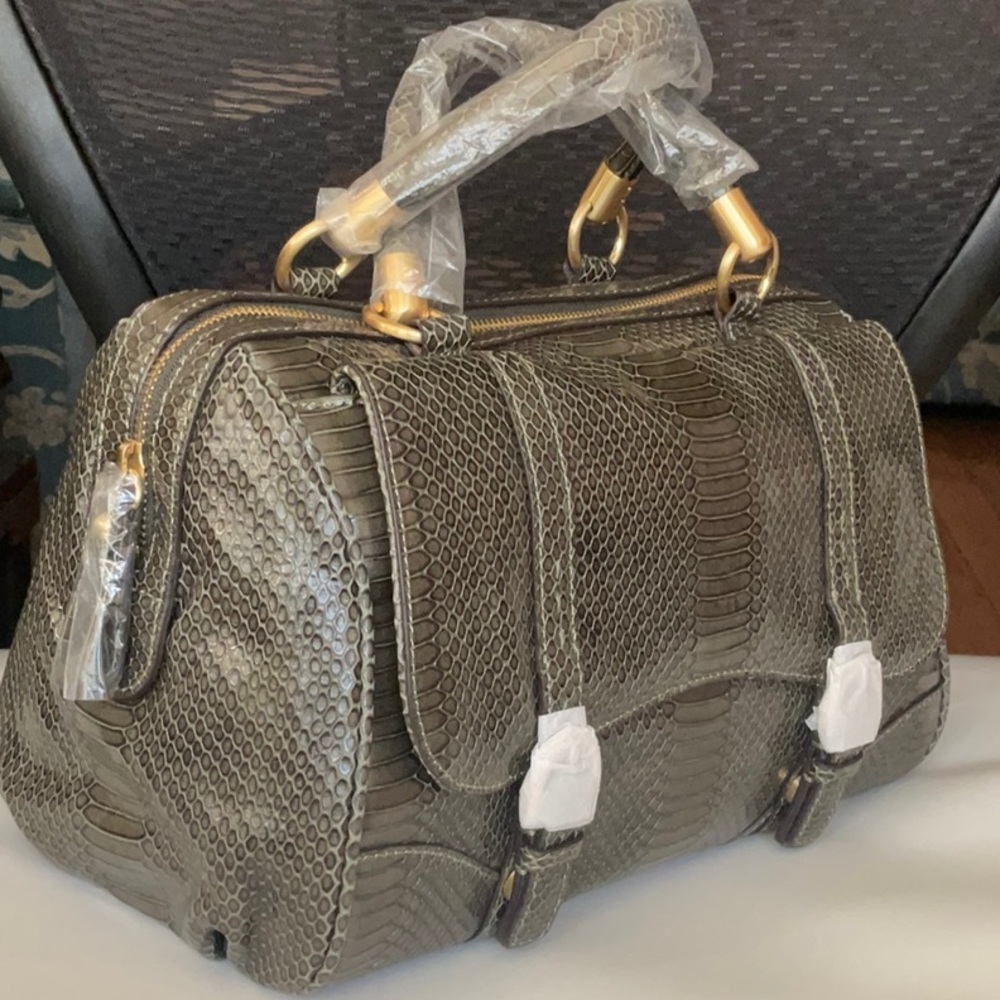 Talbots Forest Night Leather Satchel Medium